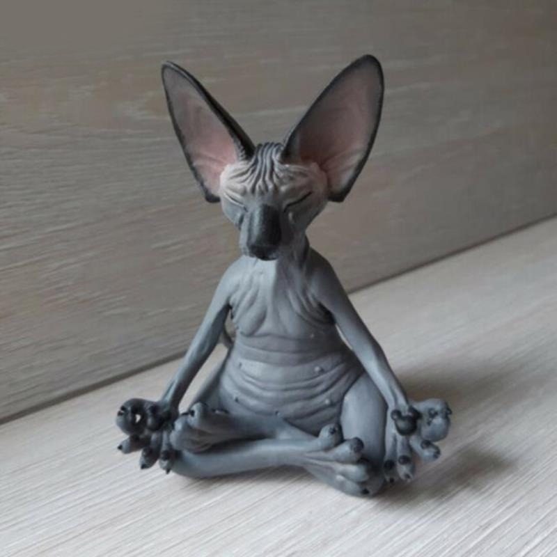 Gyanta Szfinx Cat Figurine Lakásdekor