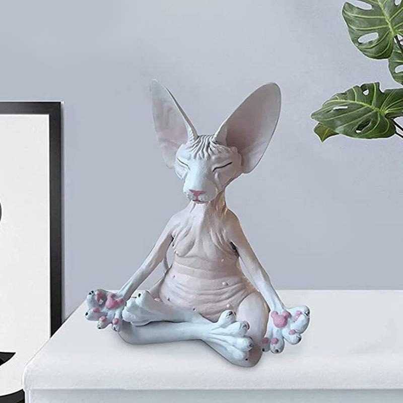 Gyanta Szfinx Cat Figurine Lakásdekor