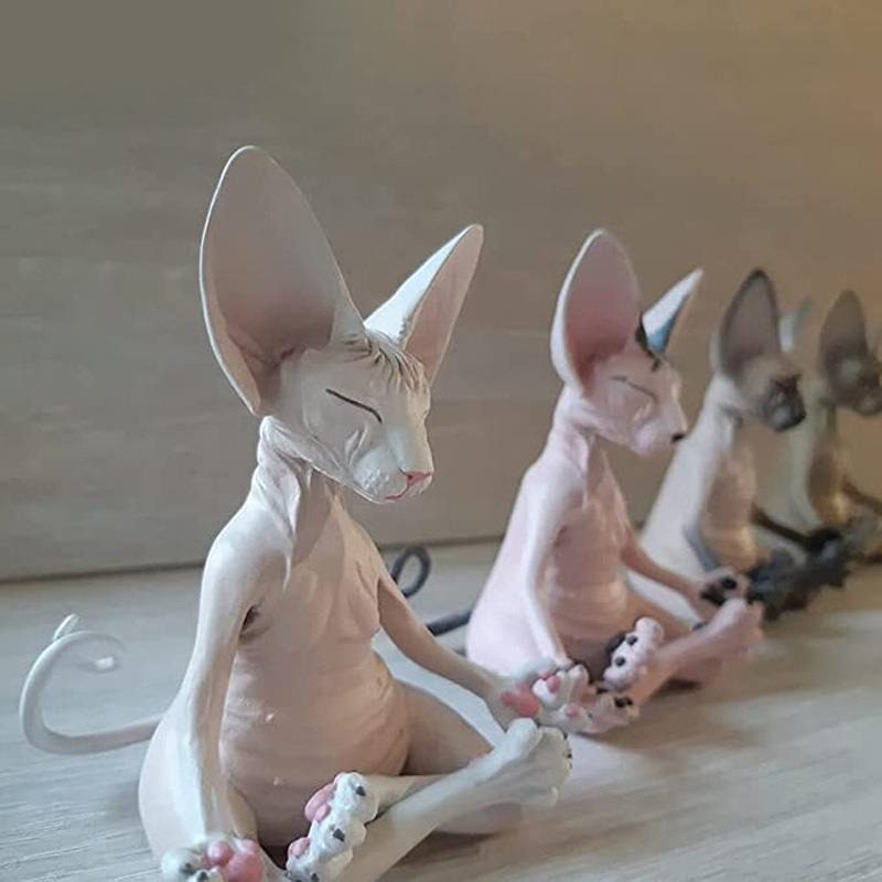 Gyanta Szfinx Cat Figurine Lakásdekor