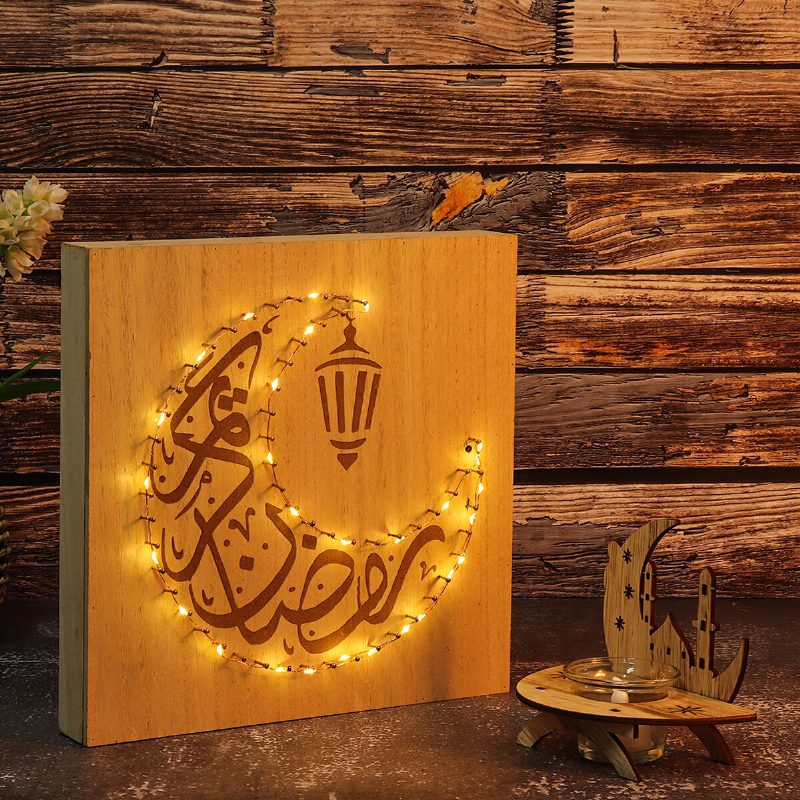 Iszlám Ramadan Light Square Finom Led-es Fali Függesztő Dekor