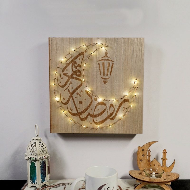 Iszlám Ramadan Light Square Finom Led-es Fali Függesztő Dekor