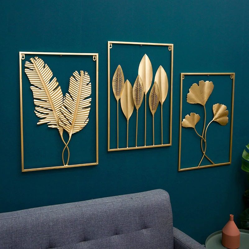 Leaf Plant Wall Decor Nordic Metal Vas Falakasztó