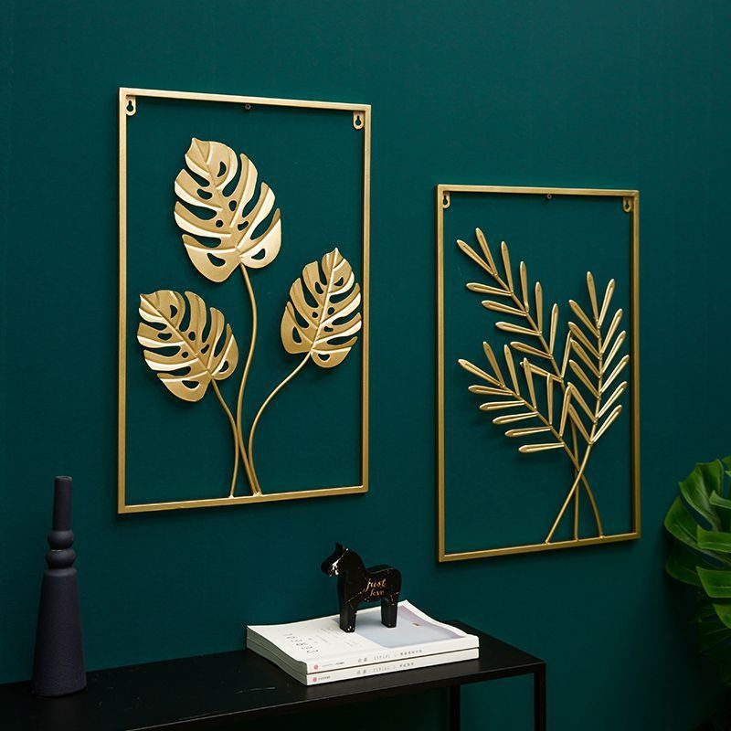 Leaf Plant Wall Decor Nordic Metal Vas Falakasztó