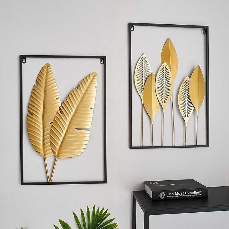 Leaf Plant Wall Decor Nordic Metal Vas Falakasztó