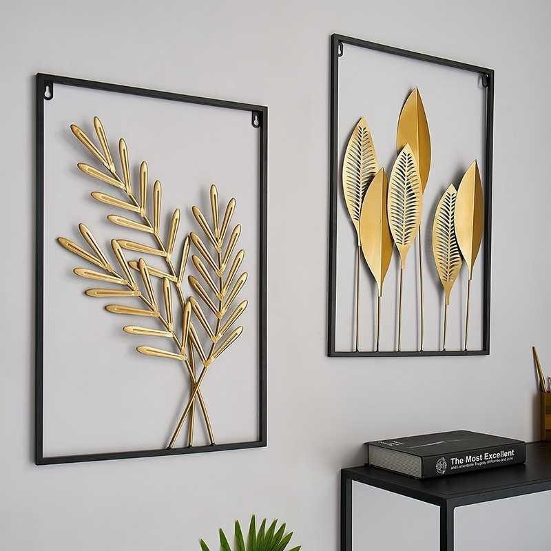 Leaf Plant Wall Decor Nordic Metal Vas Falakasztó