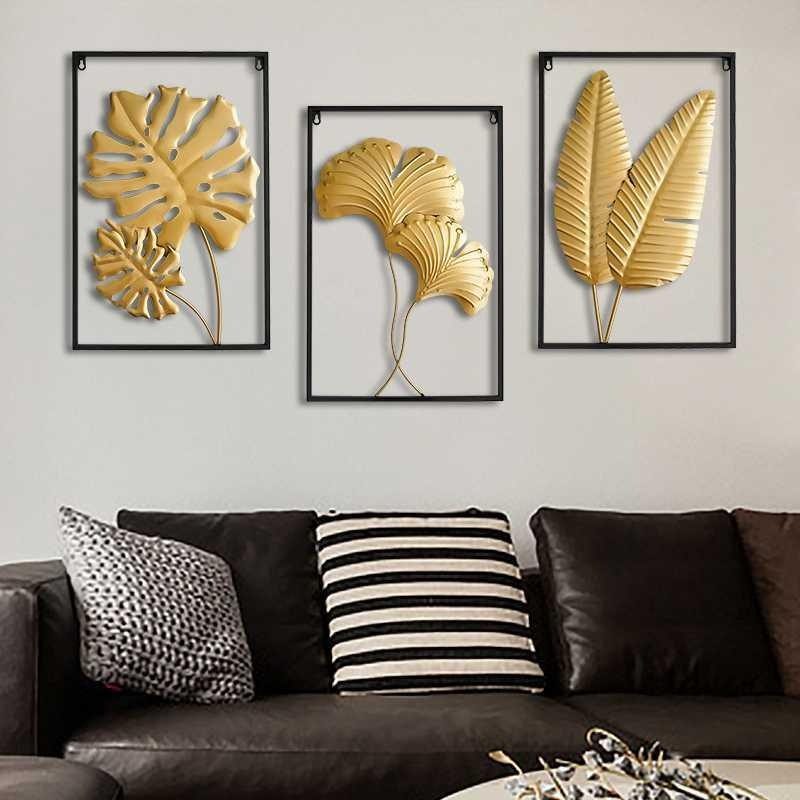 Leaf Plant Wall Decor Nordic Metal Vas Falakasztó