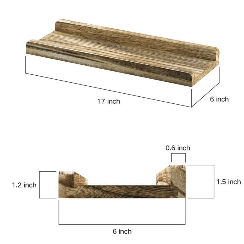 Lebegő Polcok Falra Szerelhető Készlet 2 Rusztikus Fából