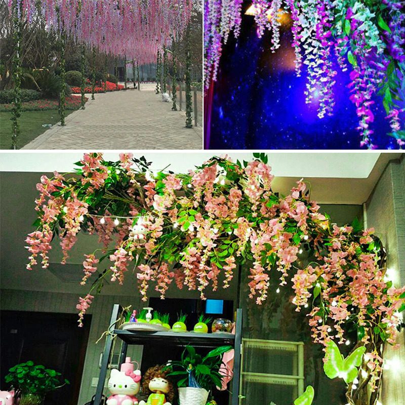 Művirágok Dekoratív Wisteria Vine Silk Garland