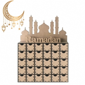 Ramadán Adventi Naptár Barkácsház Fiók 30 Rácsos Mdf Állvány Díszek