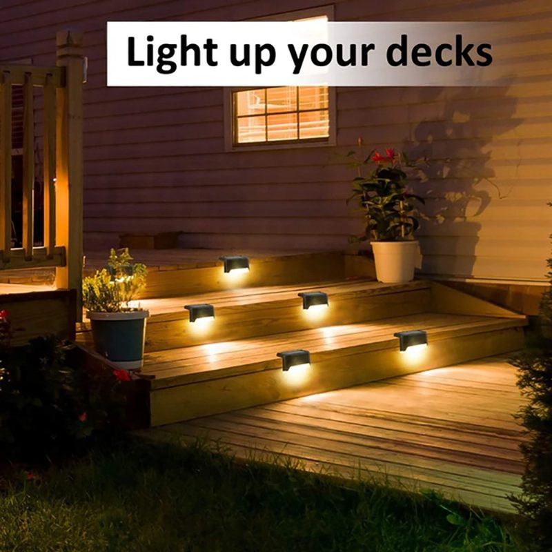 Solar Deck Lights Step Kültéri Vízálló Led Napelemes Kerítés Lámpa