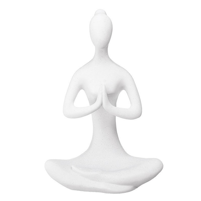 Yoga Lady Dísz Figura Otthon Beltéri Kültéri Kerti Dekorációk Buddhizmus Szobor Kreatív Ajándék