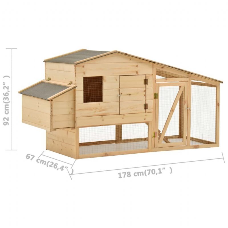 Csirkeketrec Tömör Fenyőfa 70.1"x26.4"x36.2"