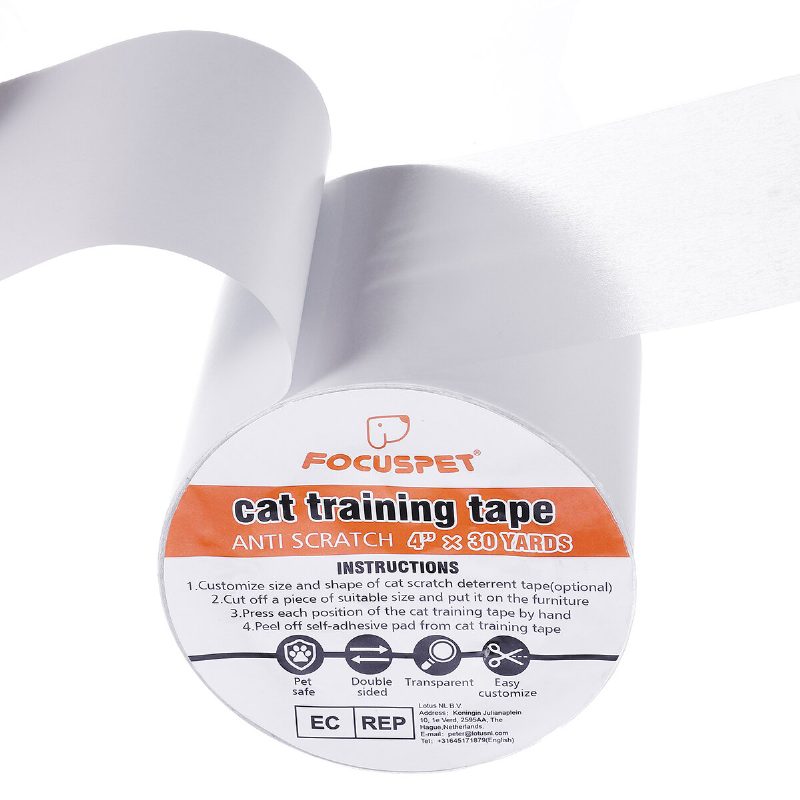 Focuspet Karcolásgátló Szalag 4" X 33 Yardos (33%-kal Szélesebb) Macskák Bútorvédői Cat Training Tape Karcoló Párna Kétoldalas Bútorvédők