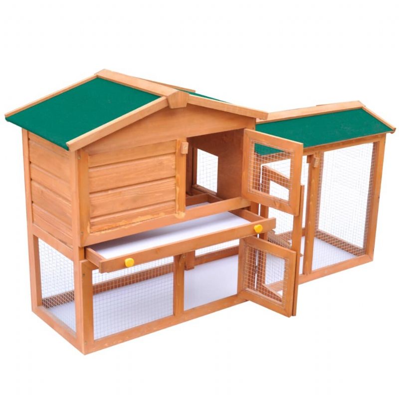 Rabbit Hutch 55.1"x18.1"x33.5" Tömör Fenyőfa