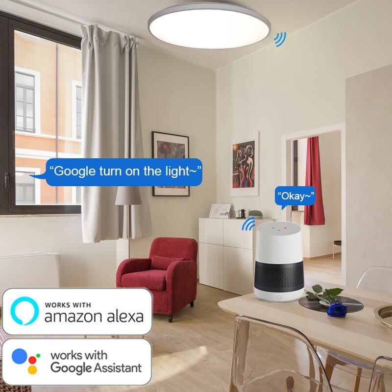 100v ~ 260v 30w Rgbcw Wifi Intelligens Mennyezeti Lámpa Távirányító App Control Works With Alexa Google Assistant