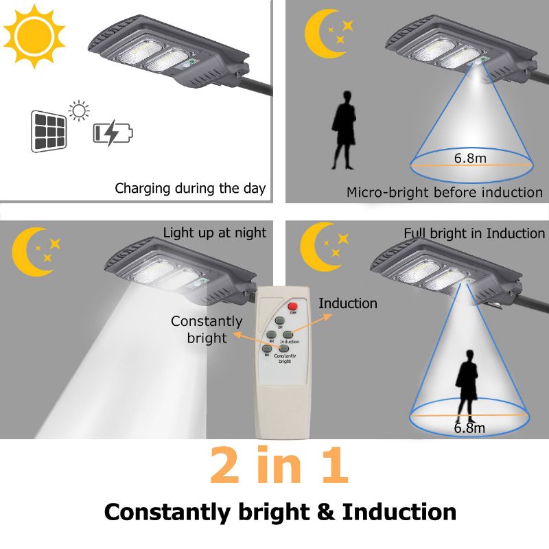 120/240/360 W Led-es Fali Lámpa Napelemes Mozgásérzékelős Kerti Távirányító