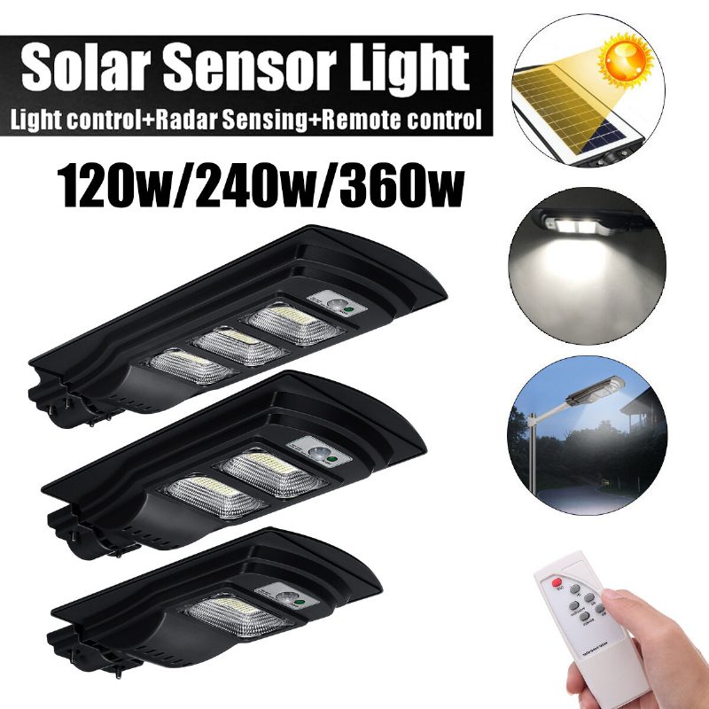 120-360 W Led Solar Straßenlampe Straßenlaterne Solarleuchte Lichtsensor Garden R