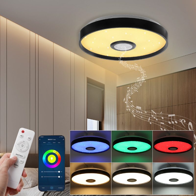 124led Black Music Rgb Mennyezeti Lámpa Fény Wifi App+távirányító Smart Bluetooth