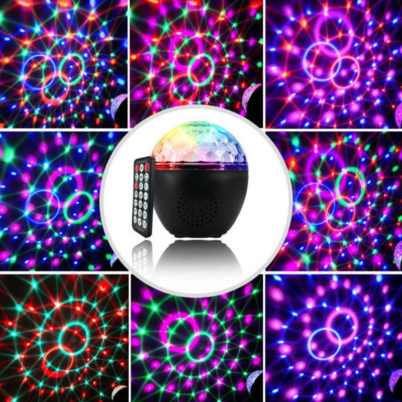 16 Színű Bluetooth Hangszóró Disco Ball Mini Music Audio Stage Light Távirányító Hordozható Projektor Club Party