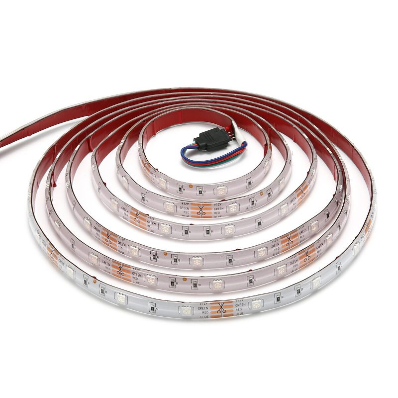 2 Db 5m 5050 Led Szalaglámpa Rgb Vízálló Dekoratív Lámpa + Tápegység + 44 Kulcsos Távirányító Dc12v