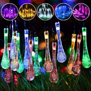 20m 200 Led Solar Water Drop Fairy String Light Garden Party Karácsonyi Dekoráció