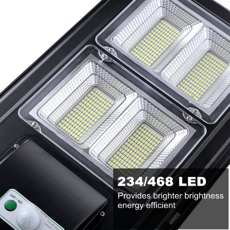 234/468 Led Napenergiával Működő Utcai Lámpák Kültéri Távirányítós Biztonsági Lámpa Us