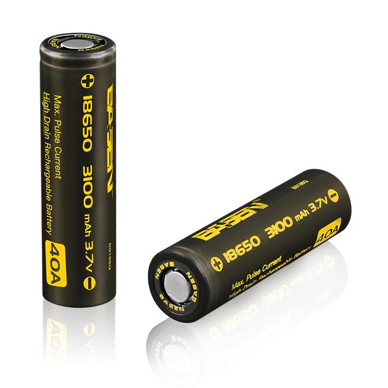 2db Basen Bs186q 18650 3100mah 3.7v 40a Nagy Lefolyású Lapos Tetejű Újratölthető Li-ion Akkumulátor