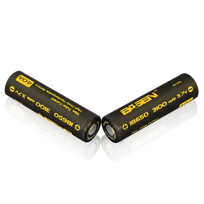 2db Basen Bs186q 18650 3100mah 3.7v 40a Nagy Lefolyású Lapos Tetejű Újratölthető Li-ion Akkumulátor