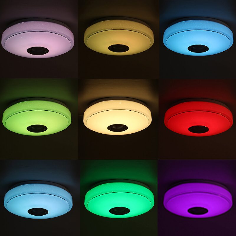 33cm 100w Bluetooth Wifi Led Mennyezeti Lámpa Rgb Zenei Hangszóró Szabályozható App Távirányító 110-245v