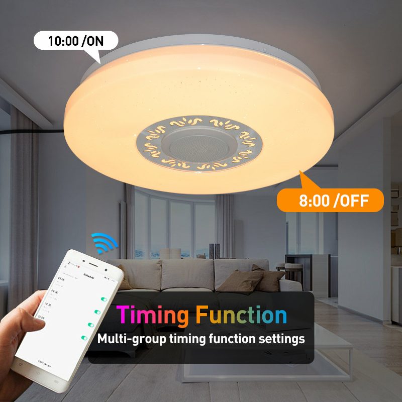 34cm Rgb Led Zene Mennyezeti Lámpák Otthoni Világítás App Bluetooth Fény Hálószoba Intelligens Lámpa + Távirányító