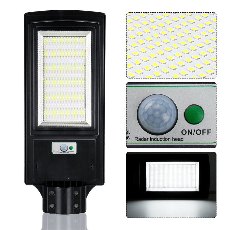 3500w 462/936 Led Napelemes Utcai Lámpa Pir Mozgásérzékelős Kültéri Fali + Távirányító