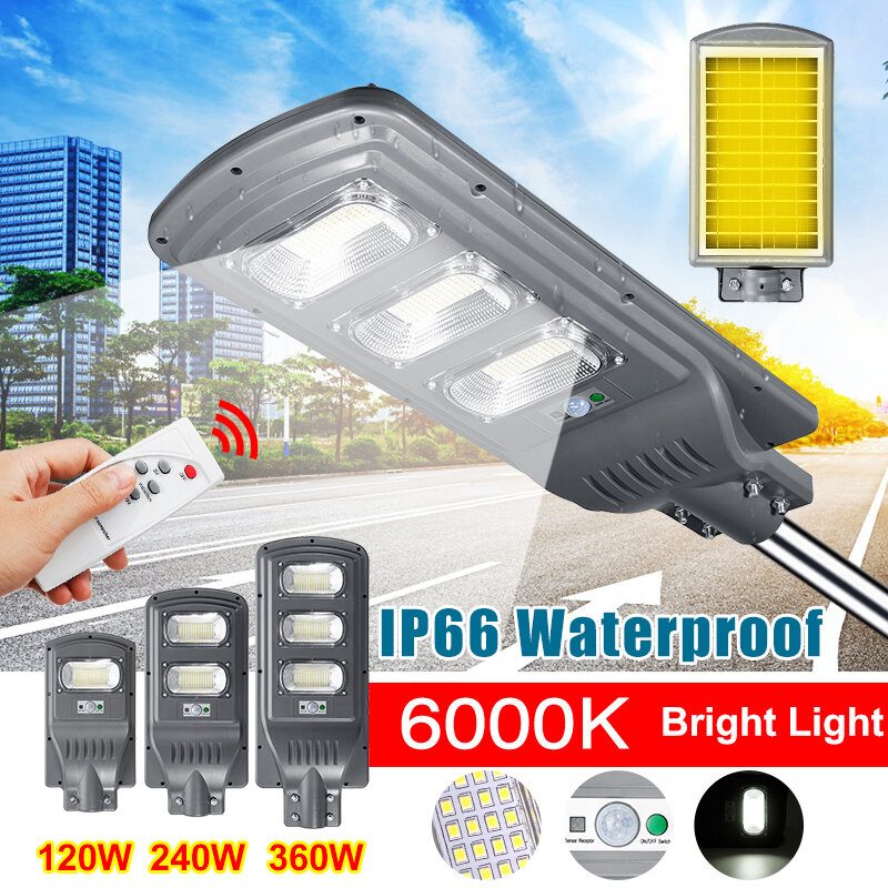 360w 36000lm 351 Led Wall Street Light Napelemes Mozgásérzékelős Lámpa Vezérléssel