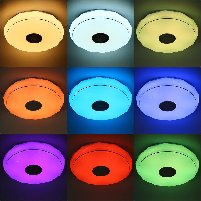 36w/60w 34cm Modern Led Zene Mennyezeti Lámpa Rgb Bluetooth Hangszóró Lefelé App+távirányító