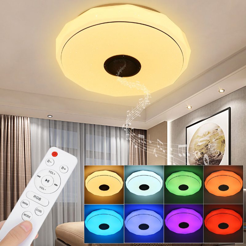 36w/60w 34cm Modern Led Zene Mennyezeti Lámpa Rgb Bluetooth Hangszóró Lefelé App+távirányító