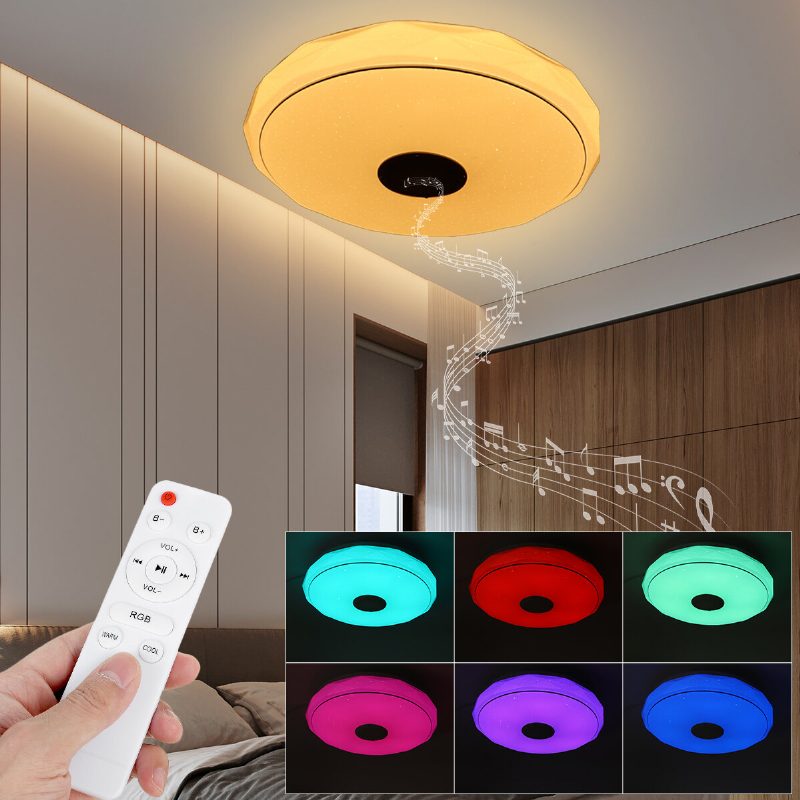 36w/60w 40cm Modern Led Zene Mennyezeti Lámpa Rgb Bluetooth Hangszóró Lefelé App+távirányító