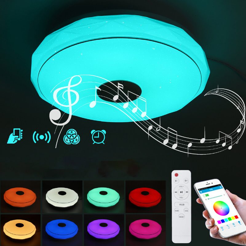 36w/60w 40cm Modern Led Zene Mennyezeti Lámpa Rgb Bluetooth Hangszóró Lefelé App+távirányító