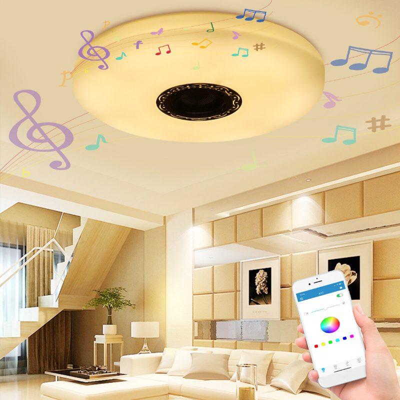 36w 60w Modern Led Zene Mennyezeti Fény Bluetooth Hangszóró Többszínű Hálószoba Lámpa Ac220v