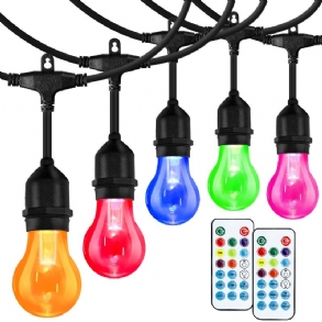 48ft Elfeland Távirányítós Rgb Fényfüzér Átjáró Világítás 15db Izzóval Us Plug Ac100-240v Vízálló Ip65