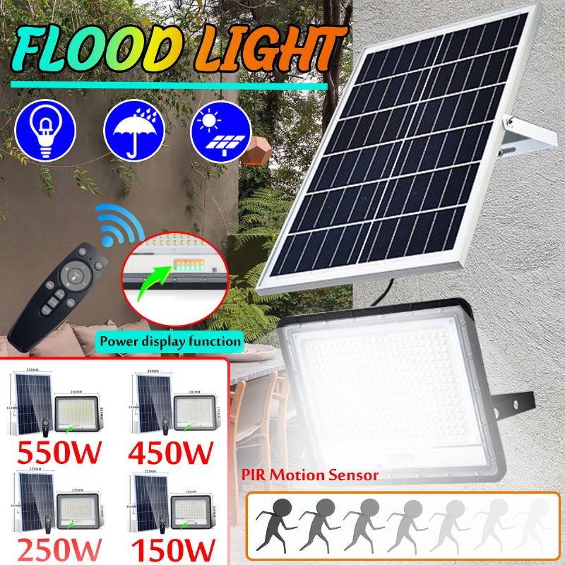 550/450/250/150 W Solar Flood Utcai Lámpa Kültéri Kerti Fali Vízálló