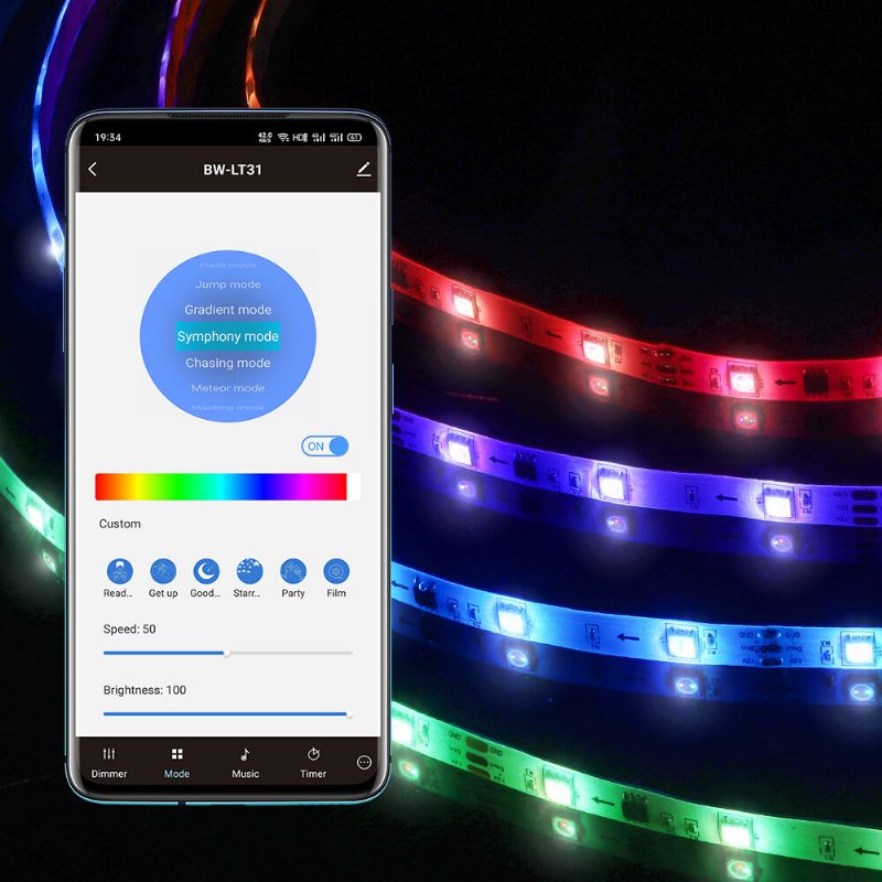 5m/10m Beépített Ic Intelligens Wi-fi Rgb Magic Led Strip Light+40 Keys Ir Távirányító Munkavégzés Alexa Google Assistant Karácsonyi Dekorációval Fények Kiürítése