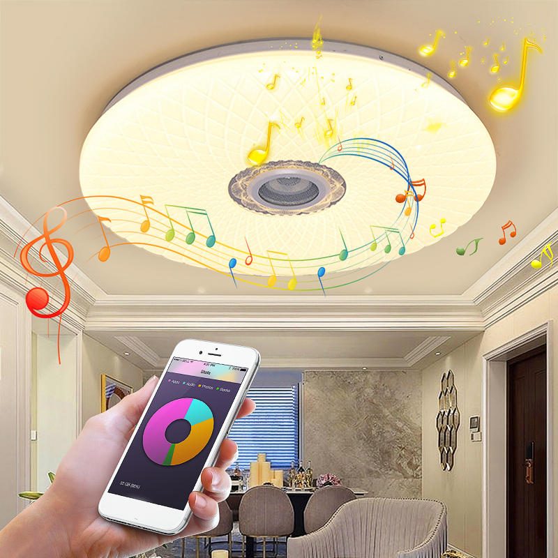 60 W Smart Led Mennyezeti Lámpa Rgb Bluetooth Zenei Hangszóró Szabályozható App Távirányító