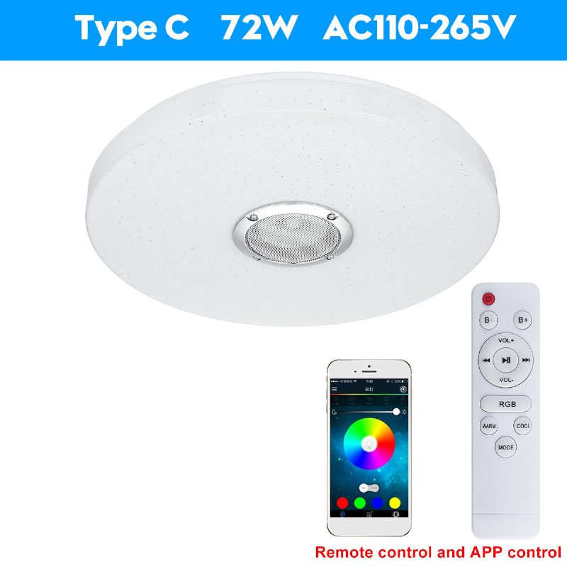 72 W Smart Led Mennyezeti Lámpa Rgb Bluetooth Zenei Hangszóró Hálószoba Fali