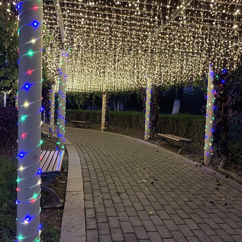 7m 50led Napelemes String Fairy Lights Vízálló Kültéri Kerti Esküvői Lámpa