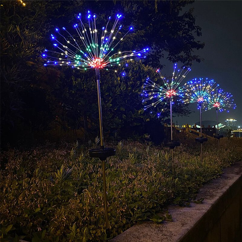 8 Mód 90/200/120 Led Napelemes Fűnyíró Lámpa Rézhuzal Tűzijáték Kerti Dekoráció Kültéri Lámpák Vízálló