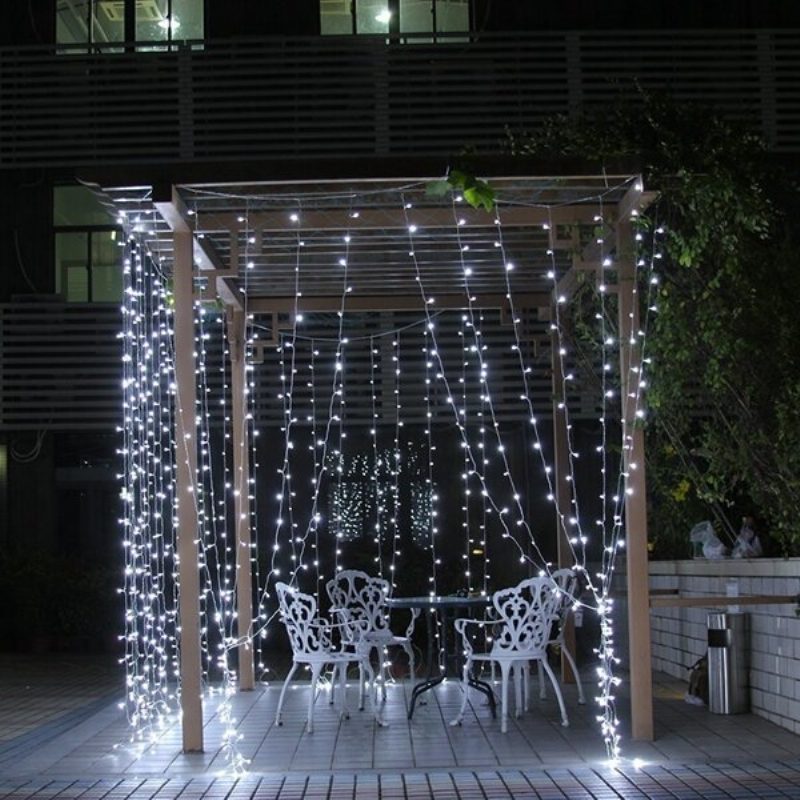 8mx3m 800 Led Vízálló String Tündér Függöny Light Outdoor Party Esküvői Karácsonyi Dekor 220v