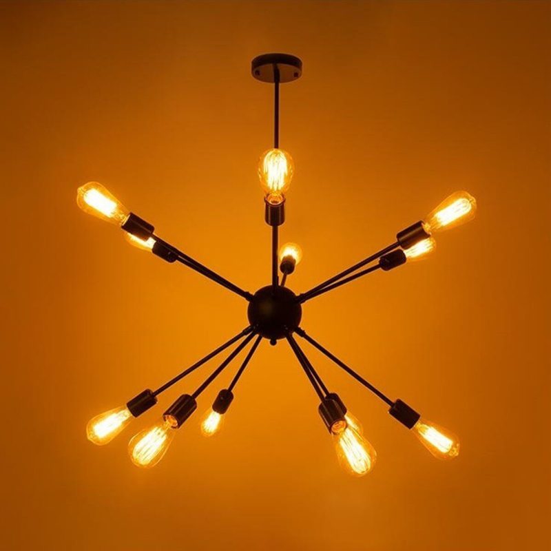 8~12 Light Vintage Ipari Fém Függő Mennyezeti Lámpatest Edison Izzófüggő