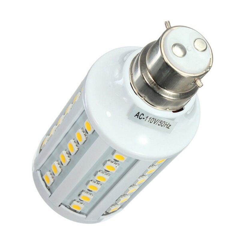 B22 10w Smd 5050 Fehér/meleg Fehér 60 Led Kukorica Izzó Ac 110v