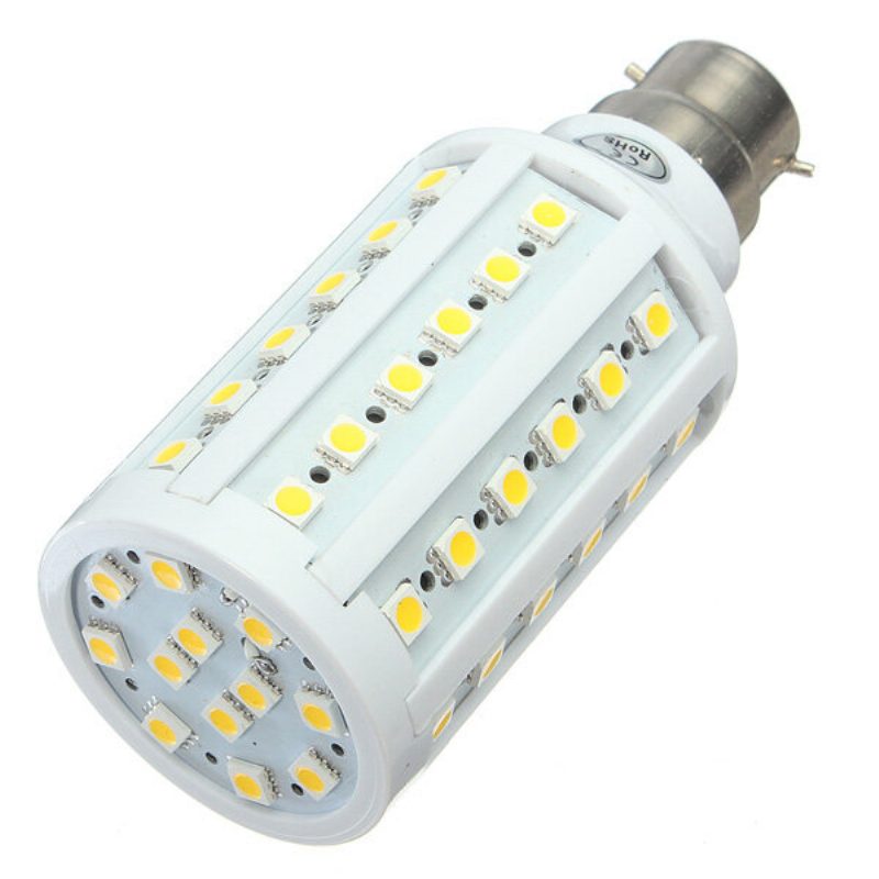 B22 10w Smd 5050 Fehér/meleg Fehér 60 Led Kukorica Izzó Ac 110v