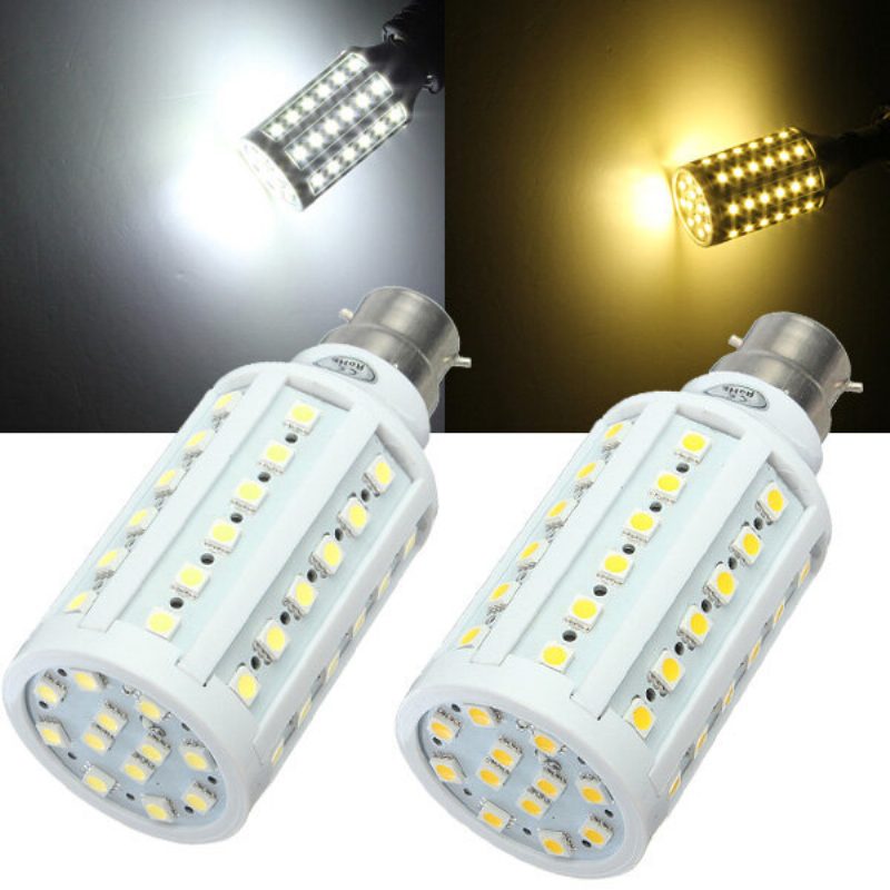 B22 10w Smd 5050 Fehér/meleg Fehér 60 Led Kukorica Izzó Ac 110v