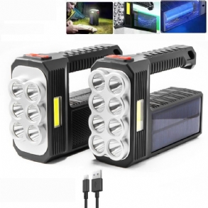 Bikight 8led+cob 4modes Szuperfényes Hordozható Napelemes Elemlámpa Usb Újratölthető Tápellátás Visszajelző Keresőlámpa Vízálló Erős Spotlámpa